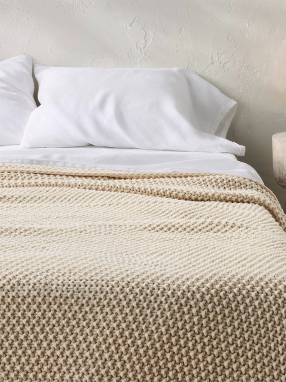 Full/Queen Chunky Knit Bed Blanket Natural
- Casaluna